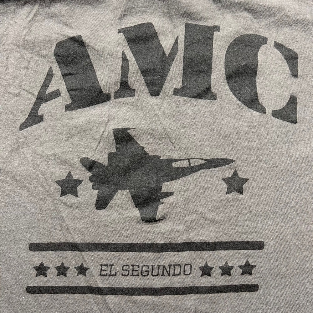 Gildan AMC Advanced Manufacturing Center T-Shirt Men's XL Gray F-16 Fighter Jet